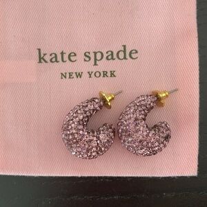 kate spade purple adore-ables clay pavé huggies